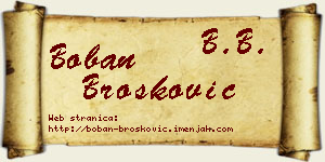Boban Brošković vizit kartica
